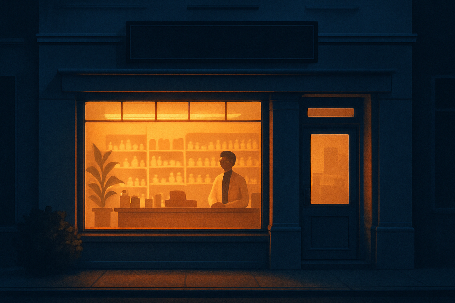 夜間の薬局のイメージ