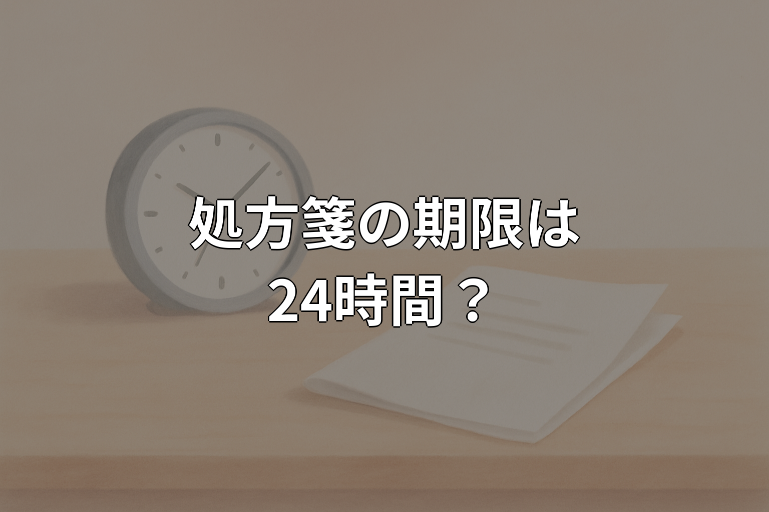 処方箋の有効期限は24時間ではなく原則4日間