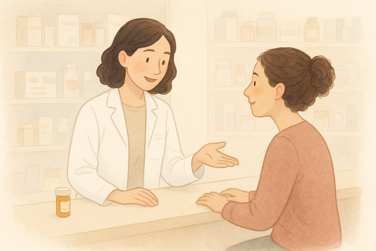 薬剤師と患者が会話している様子