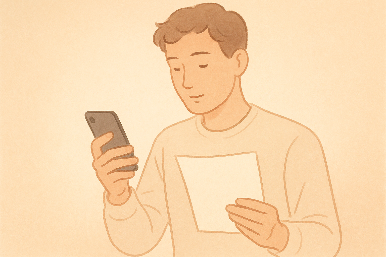 処方箋を確認している人のイラスト