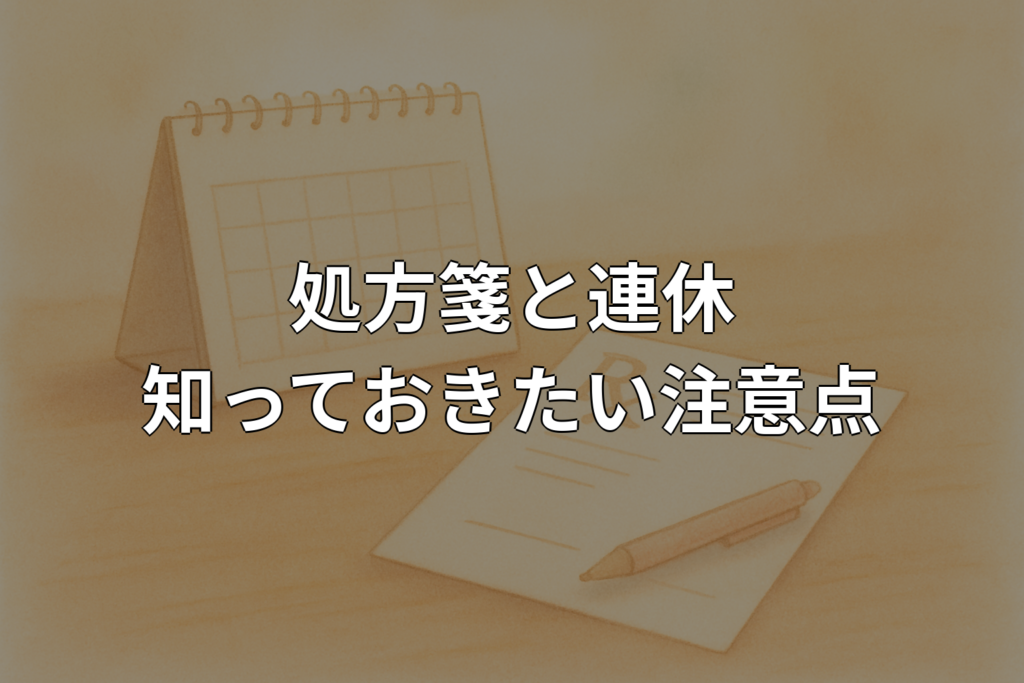 処方箋の有効期限は連休でも大丈夫?注意点を解説