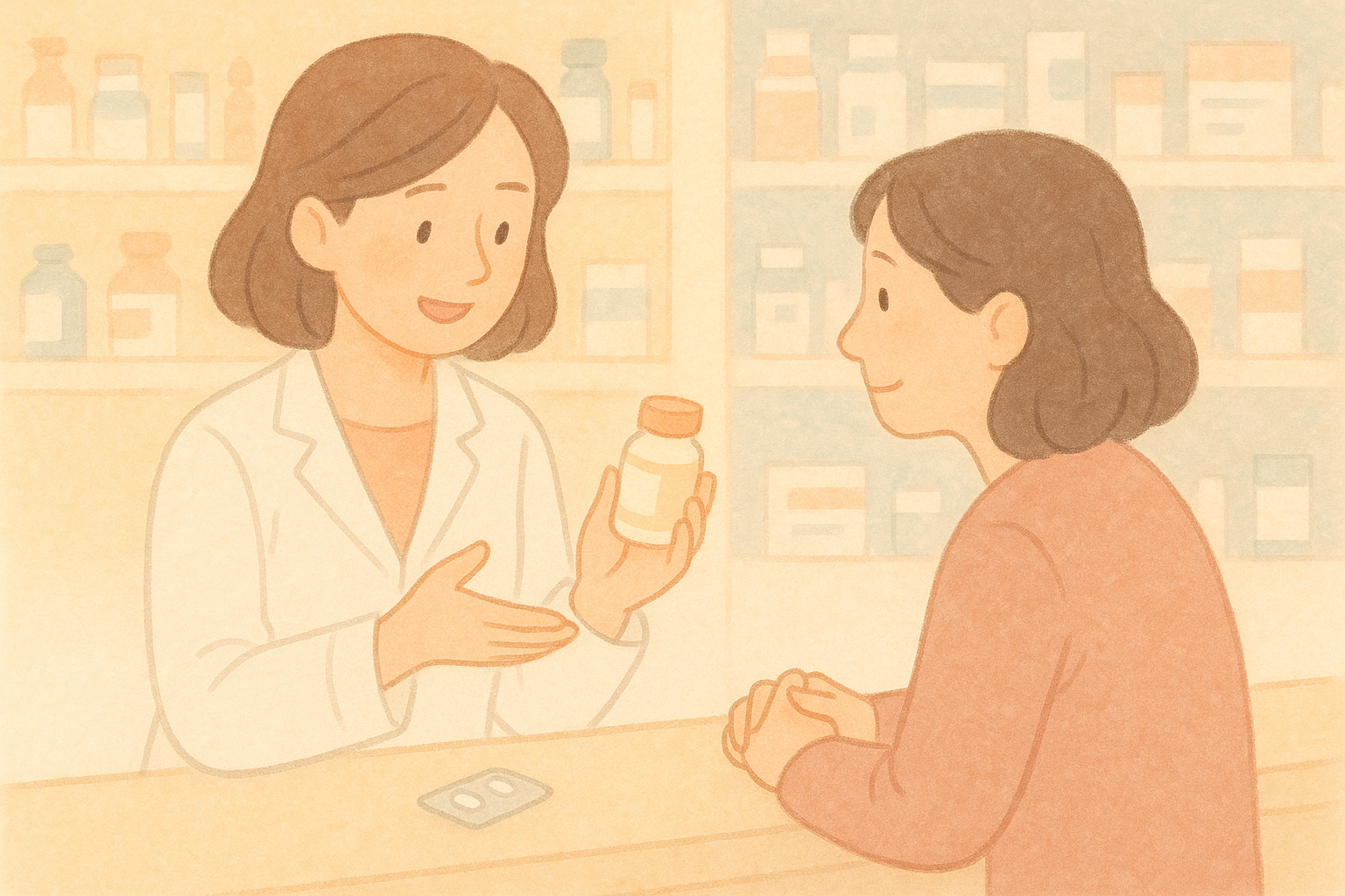 薬剤師に処方日数について相談する様子