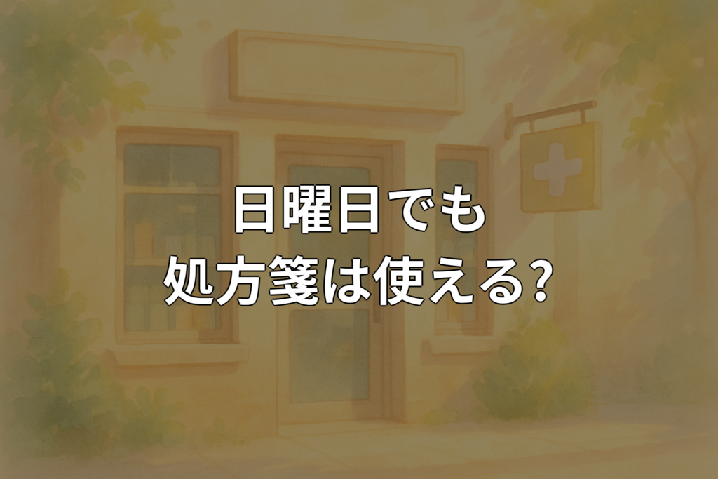 日曜日に処方箋を出せる薬局は？対処法を解説
