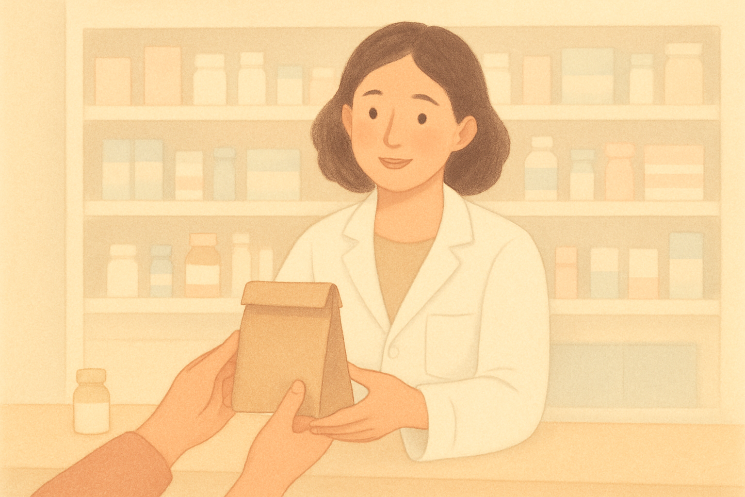 薬局でお薬を受け取るイメージ