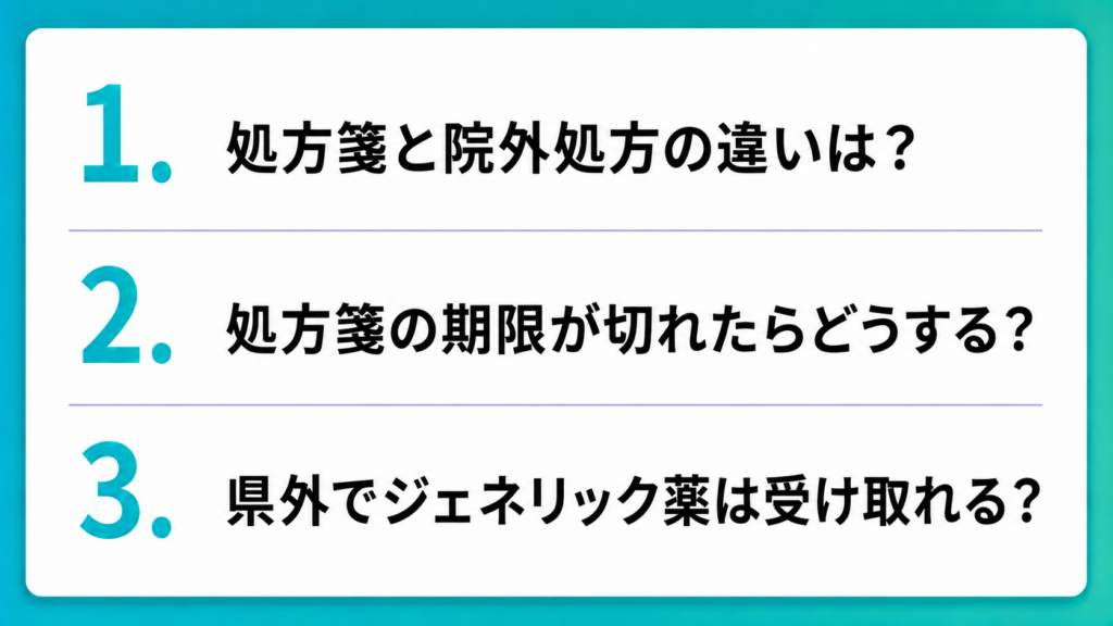 処方箋に関するよくある質問