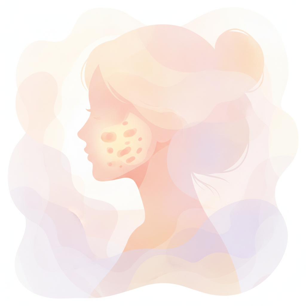 肌の悩みを表す抽象的なイラスト